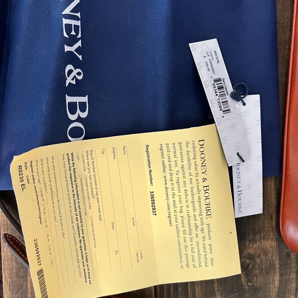 Dooney & Bourke Darcy Satchel. Elephant/Grey/Mushroom and Brown Leather Bag - Picture 7 of 11